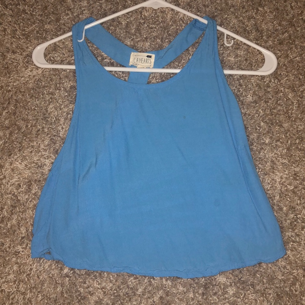 LA hearts crop top with open back